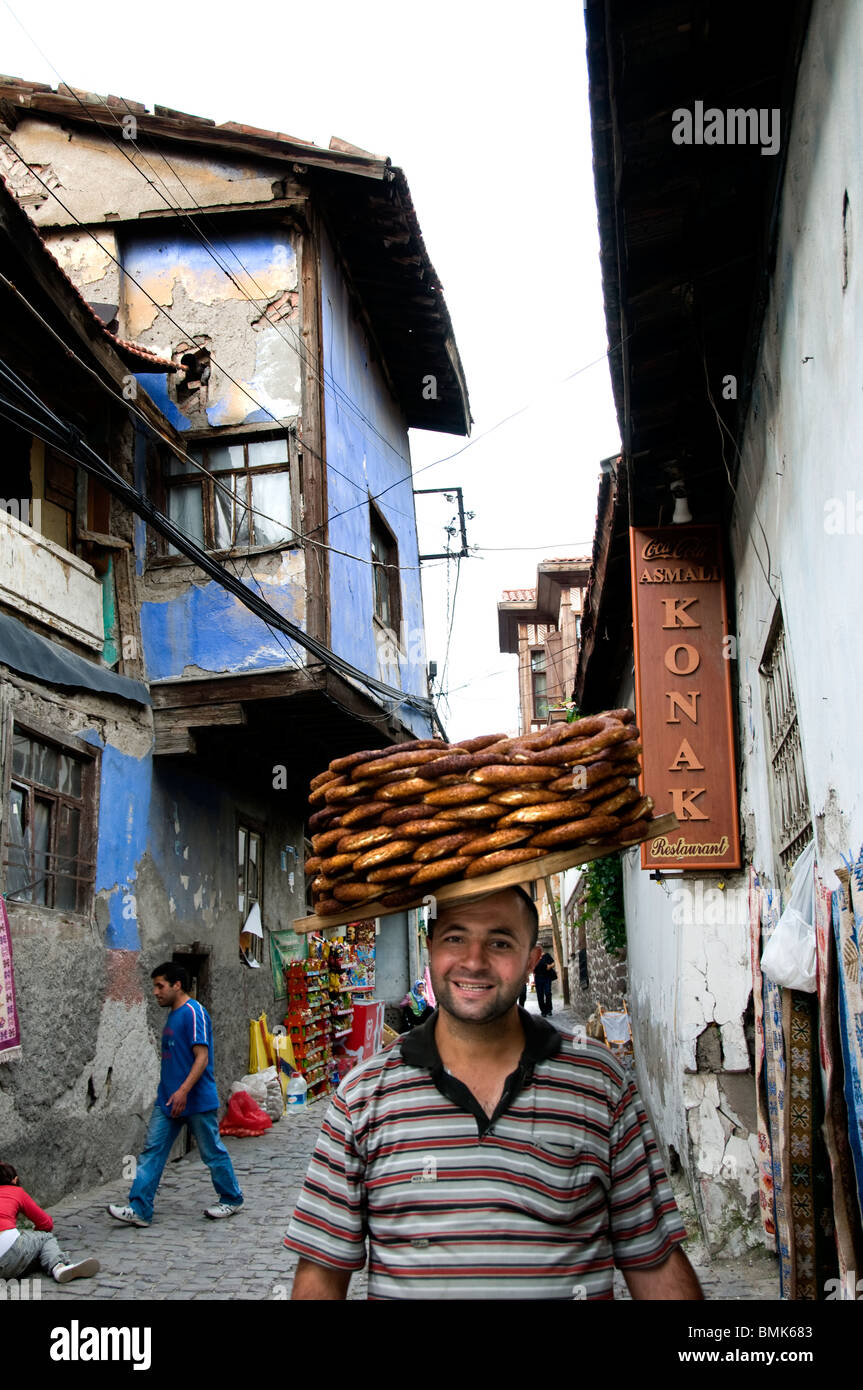 Vecchio Ankara Turchia Cittadella di città mercato turco Baker Bakery Foto Stock