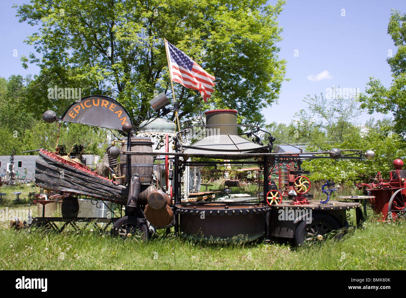 Dr Evermor Forevertron sculture di metallo in Baraboo Wisconsin Foto Stock