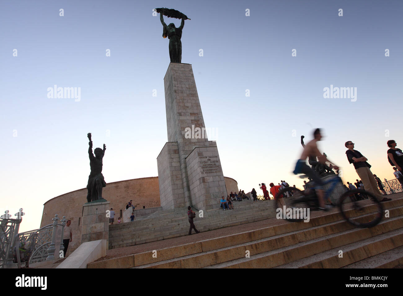 Budapest, Ungheria, Colle Gellert statua, cittadella, il monumento di indipendenza Foto Stock