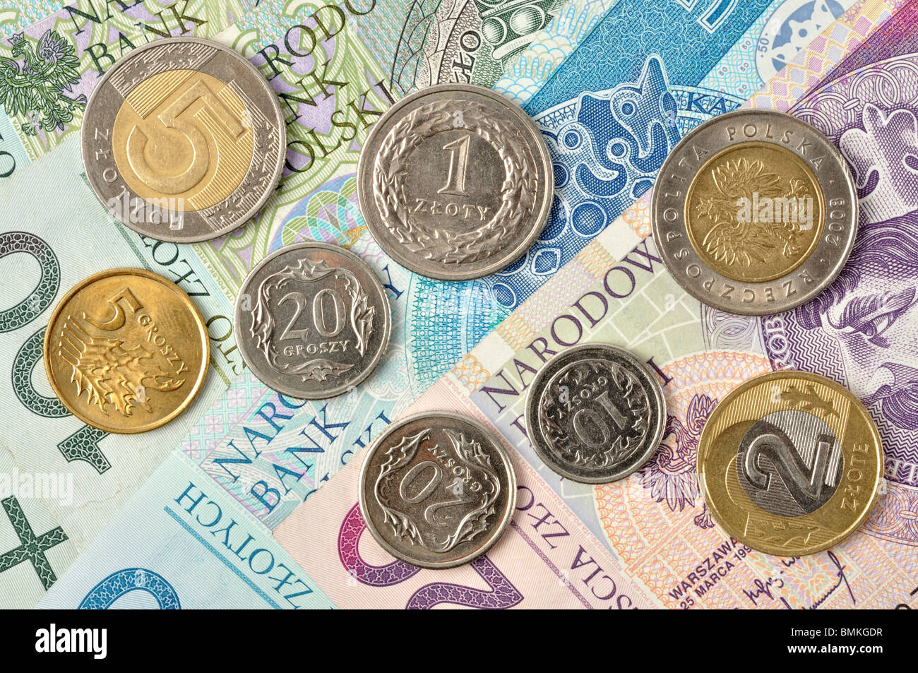 Soldi polacchi Foto Stock