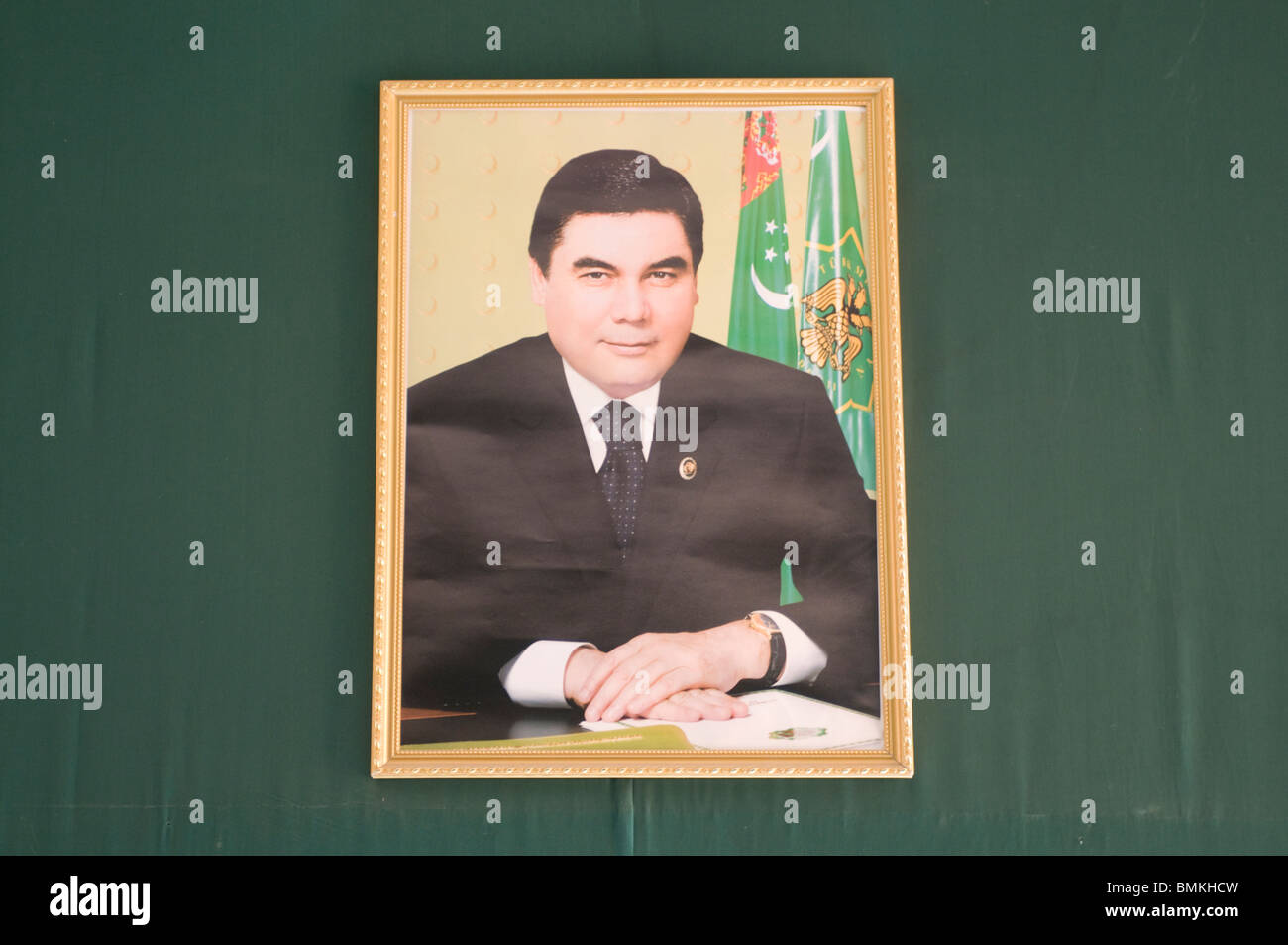 La foto del candidato turkmena e ex presidente Türkmenbaşy, Ashgabad, Turkmenistan Foto Stock