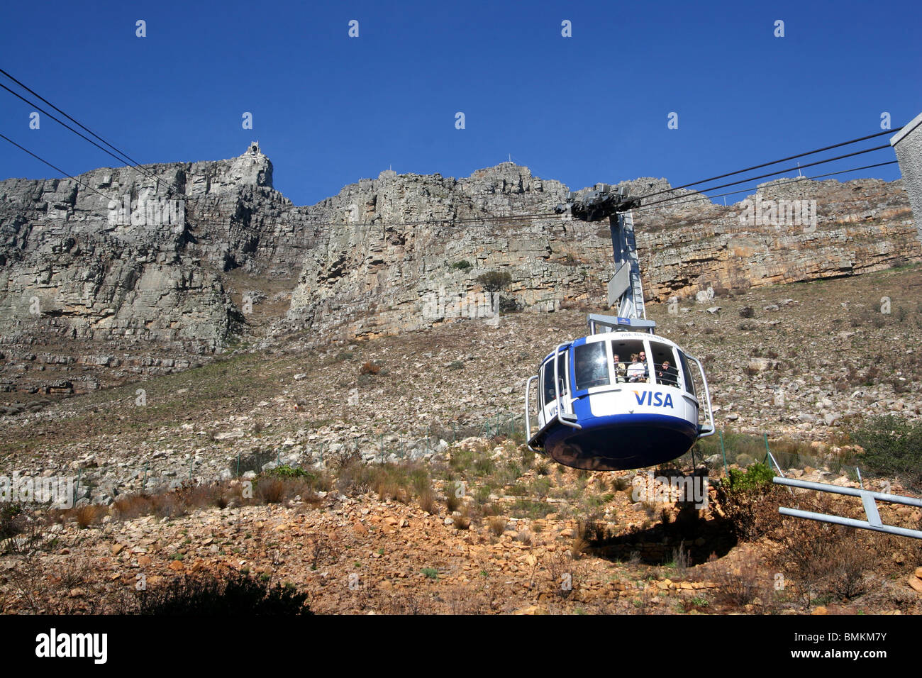 La Table Mountain e Cape Town, Sud Africa. Foto Stock