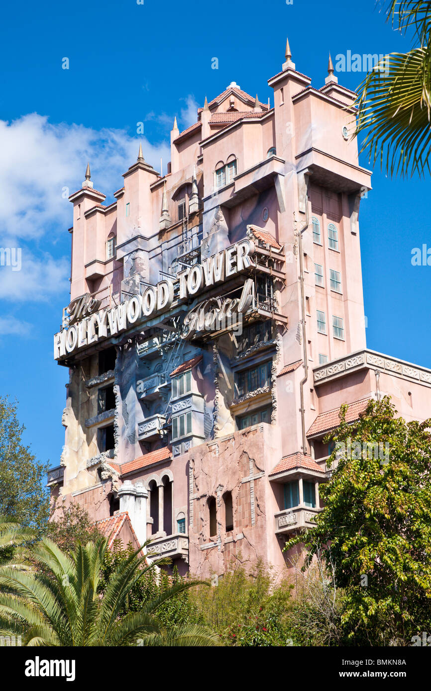 Orlando, FL - Feb 2009 - Torre del Terrore attrazione a Disney Studios di Hollywood in Kissimmee Orlando Florida Foto Stock