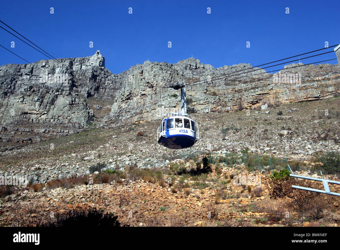 La Table Mountain e Cape Town, Sud Africa. Foto Stock