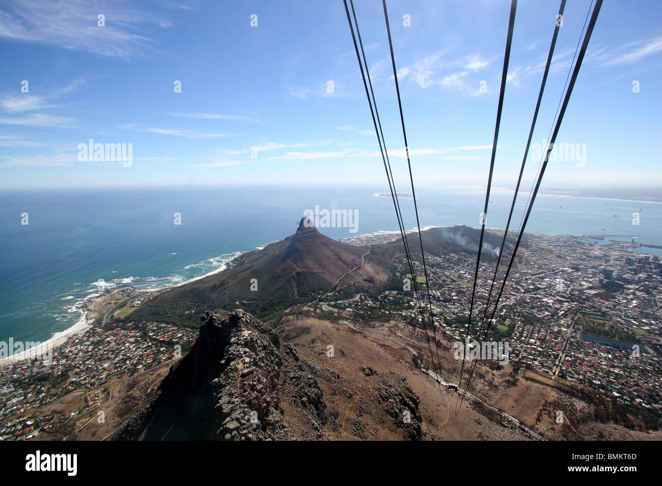 Table Mountain testa di leone & Signal Hill, Cape Town, Sud Africa. Foto Stock
