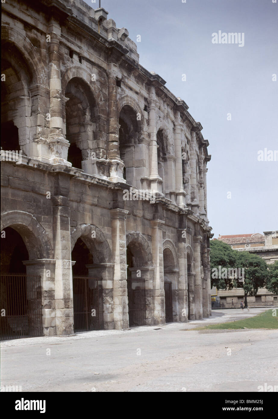 Anfiteatro di Nimes, Francia. Esterno fine del I secolo A.C. Roman Foto Stock