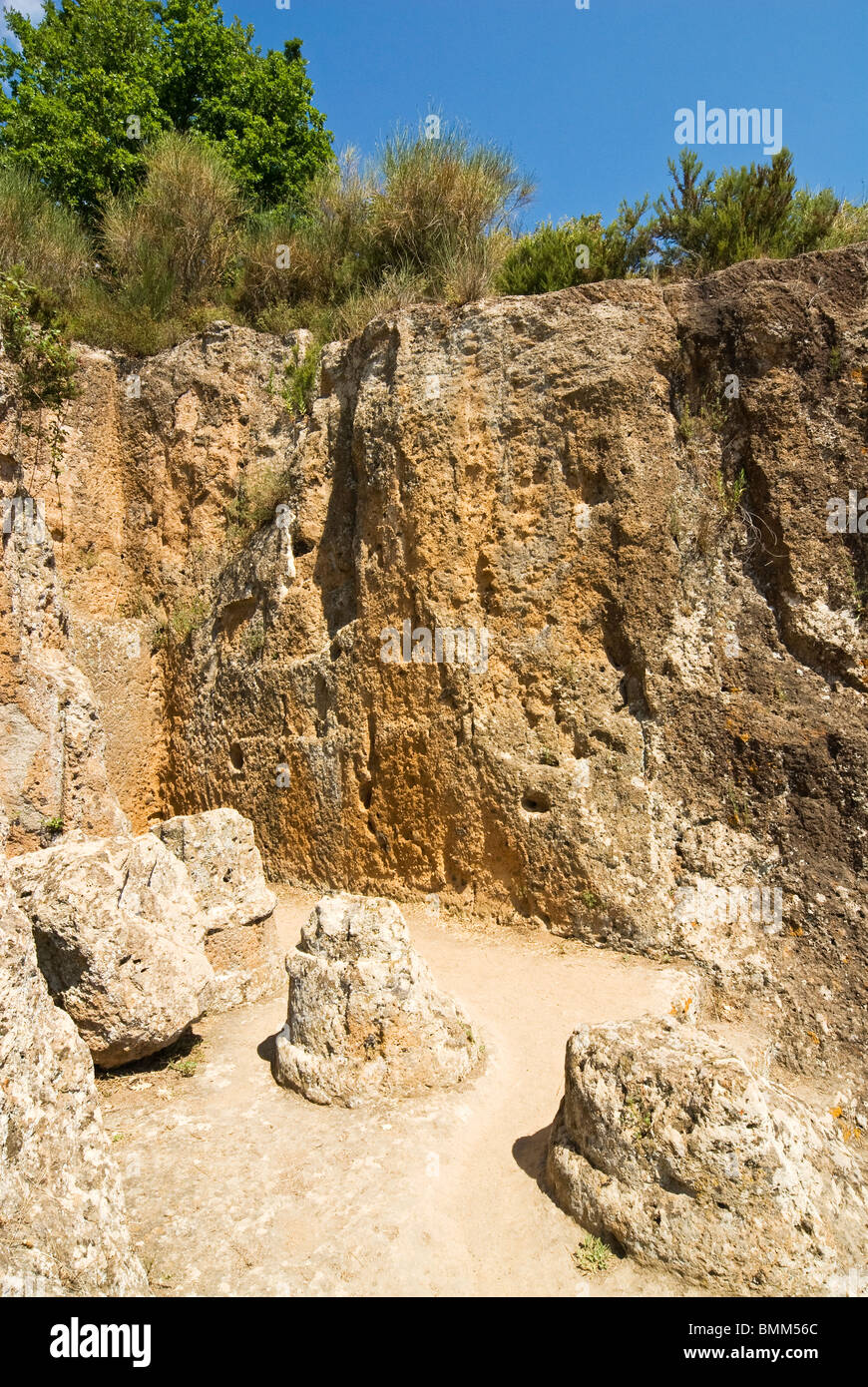 Tomba Ildebranda, necropoli etrusca di Sovana, Sovana, Grosseto, Toscana, Italia Foto Stock
