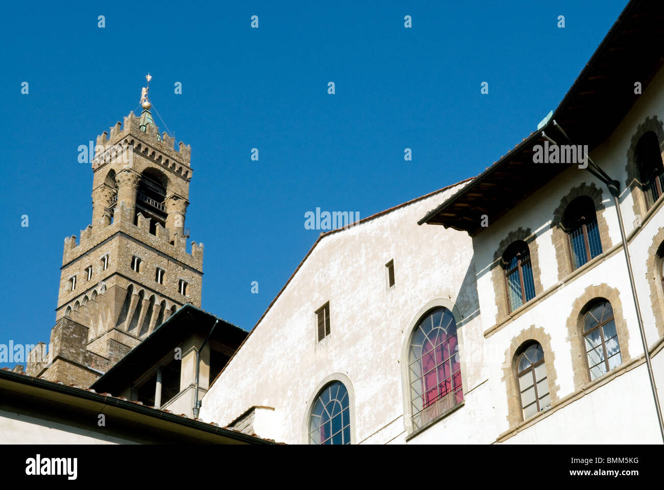 La torre di Arnolfo, Palazzo Vecchio, Firenze (Firenze), il Sito Patrimonio Mondiale dell'UNESCO, Toscana, Italia, Europa Foto Stock