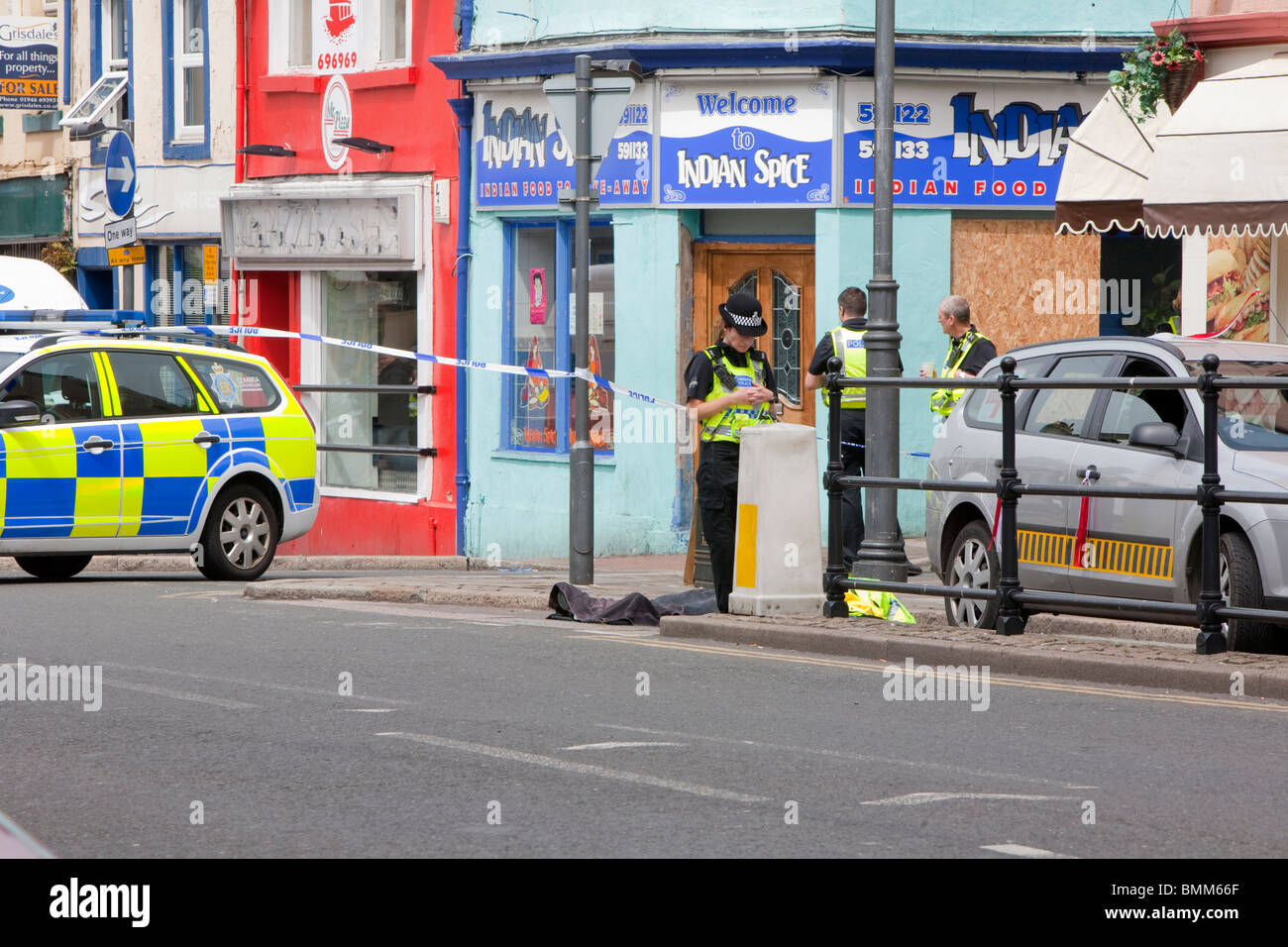 Scena di tiri di massa di Derrick Bird in Whitehaven Cumbria Regno Unito Foto Stock