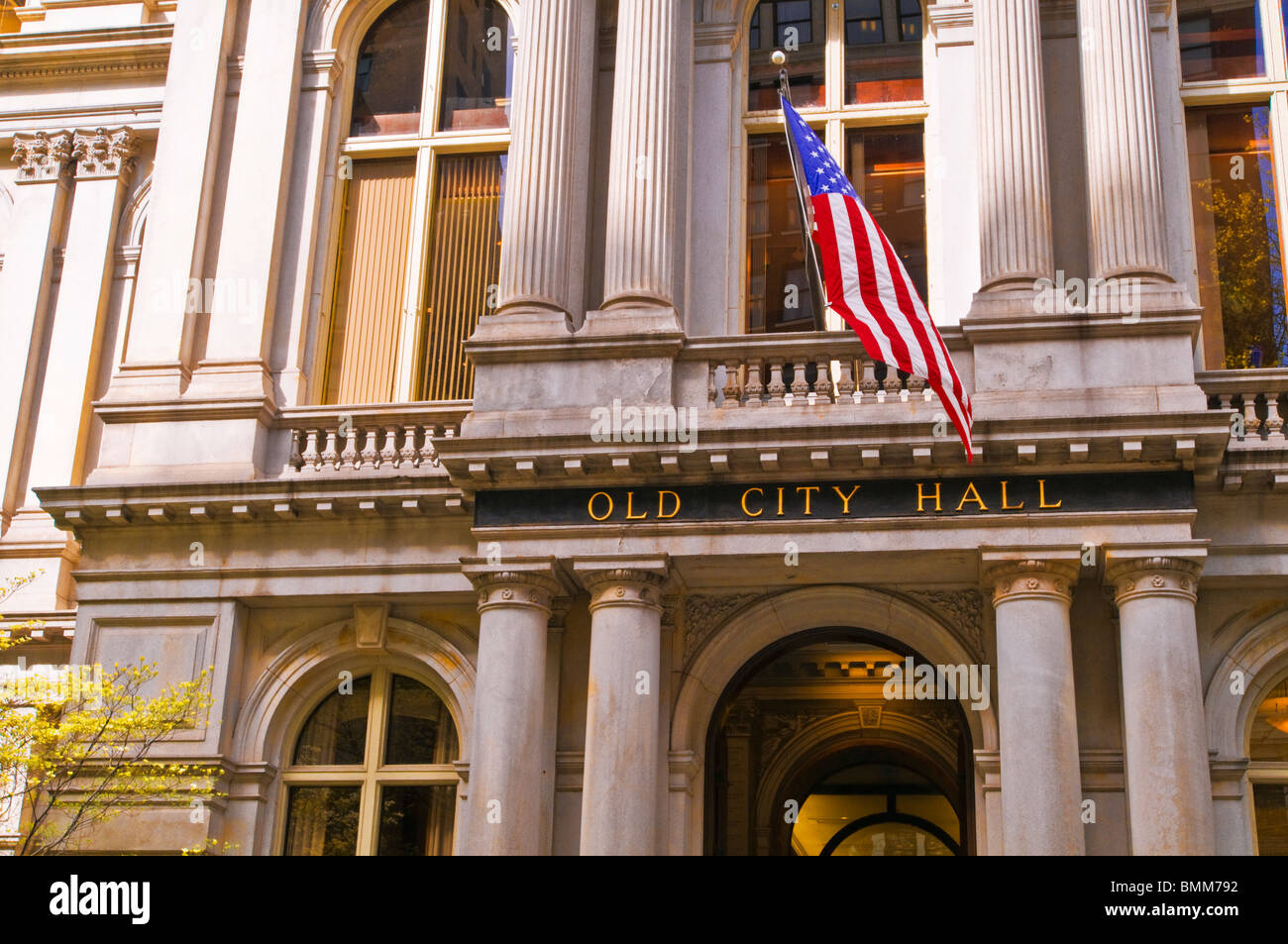 Il vecchio Municipio sul sentiero della libertà, Boston, Massachusetts Foto Stock