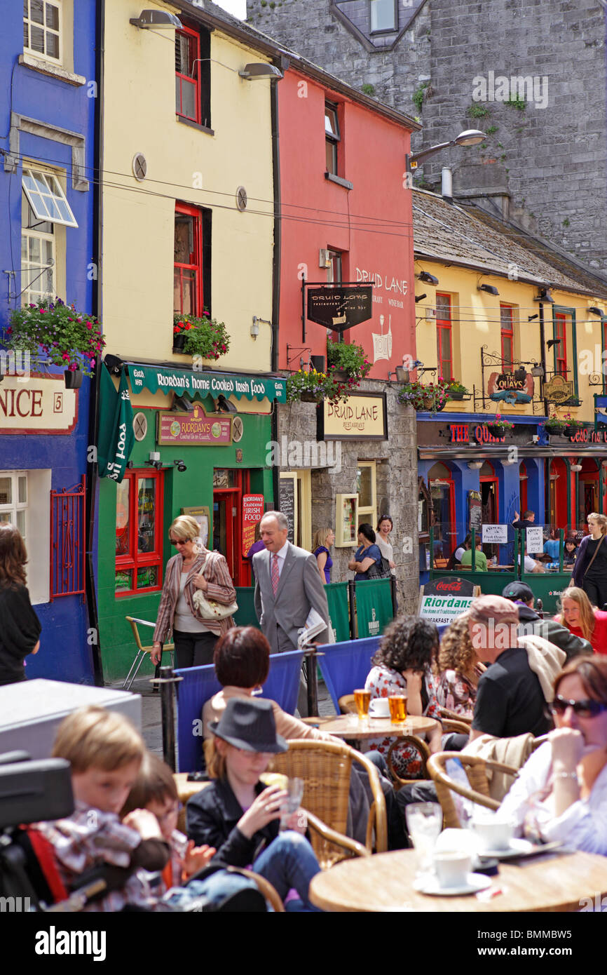La zona pedonale, Galway City, Repubblica di Irlanda Foto Stock