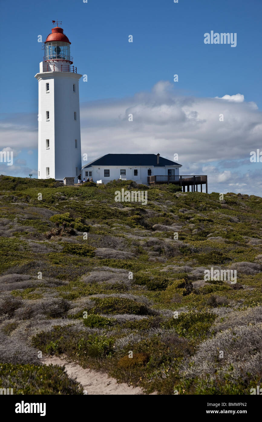 Il faro di punto di pericolo, nei pressi di Gansbaai, Overberg, Western Cape, Sud Africa. Foto Stock