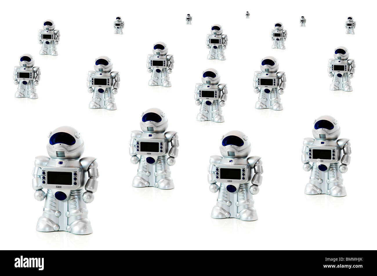 Molti, molti, robot. Foto Stock