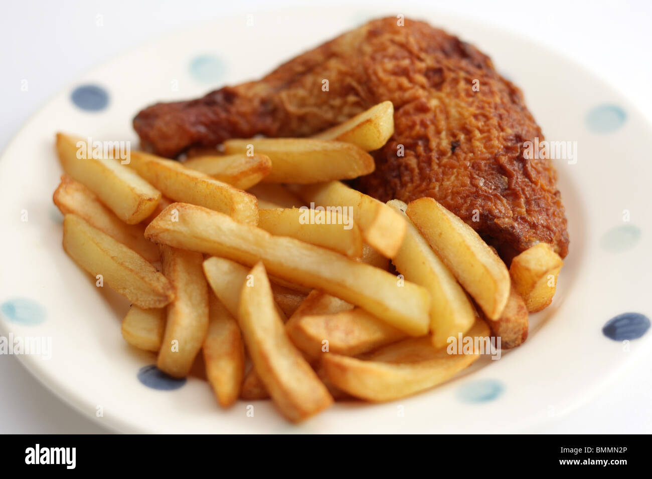 Pollo arrosto e patatine Foto Stock