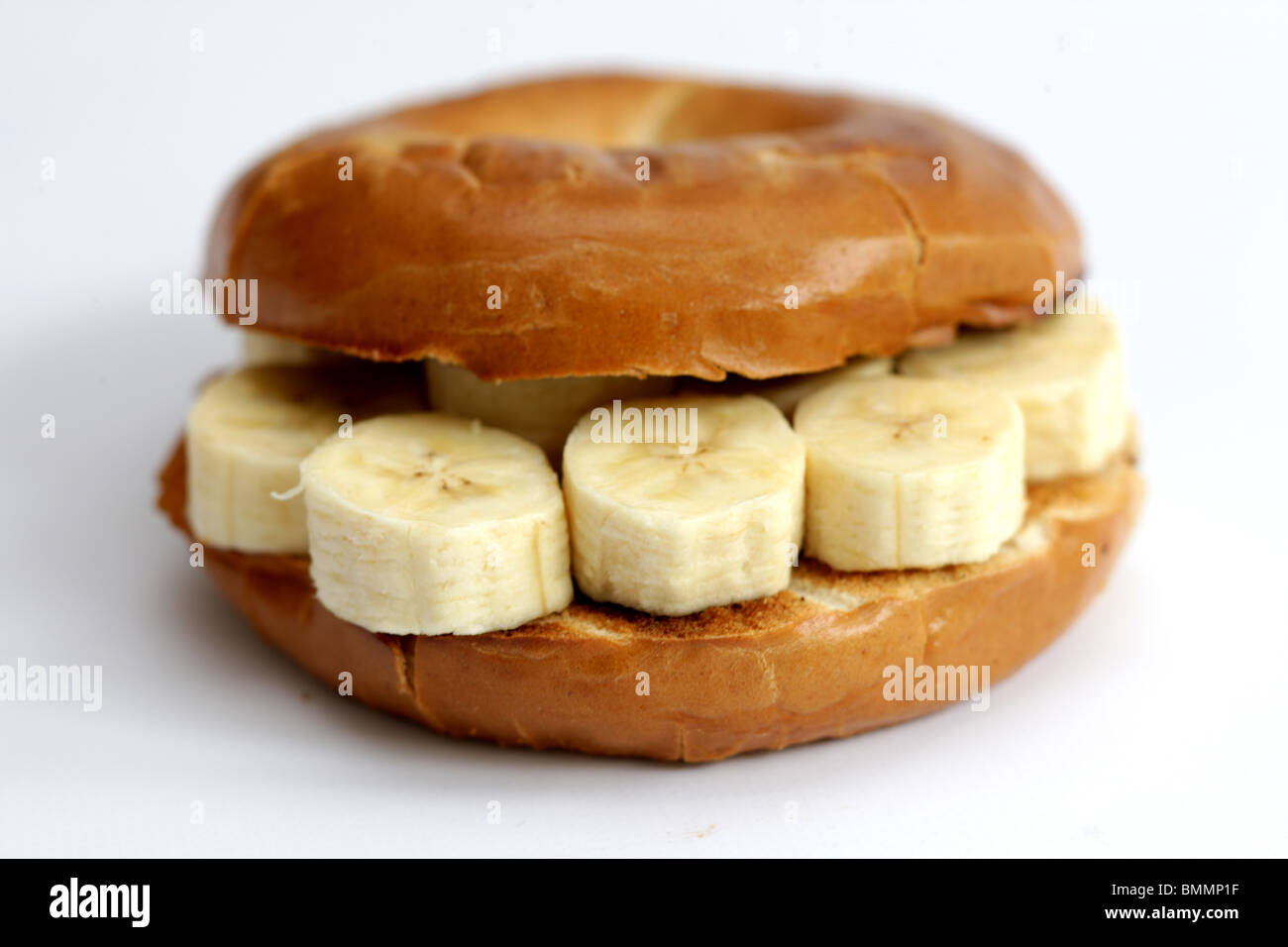 Tostare Bagel Banana Foto Stock