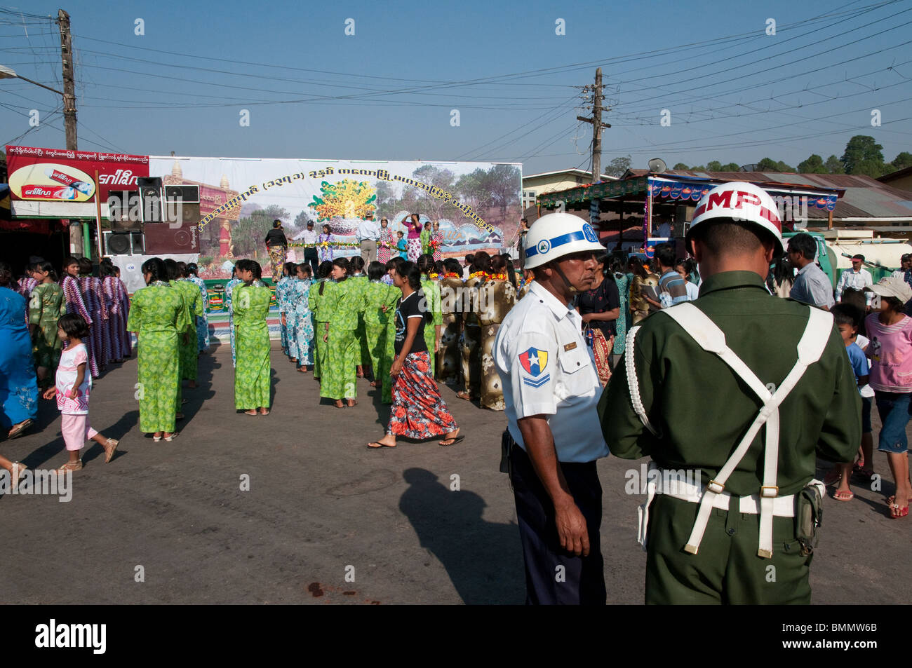 Myanmar. La Birmania. Lo Stato di Shan. Kalaw. Festival dell'acqua, Thingyan Foto Stock