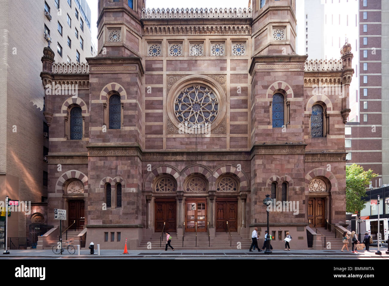 La facciata della Sinagoga Centrale, Lexington Avenue, Manhattan, New York City, Stati Uniti d'America Foto Stock