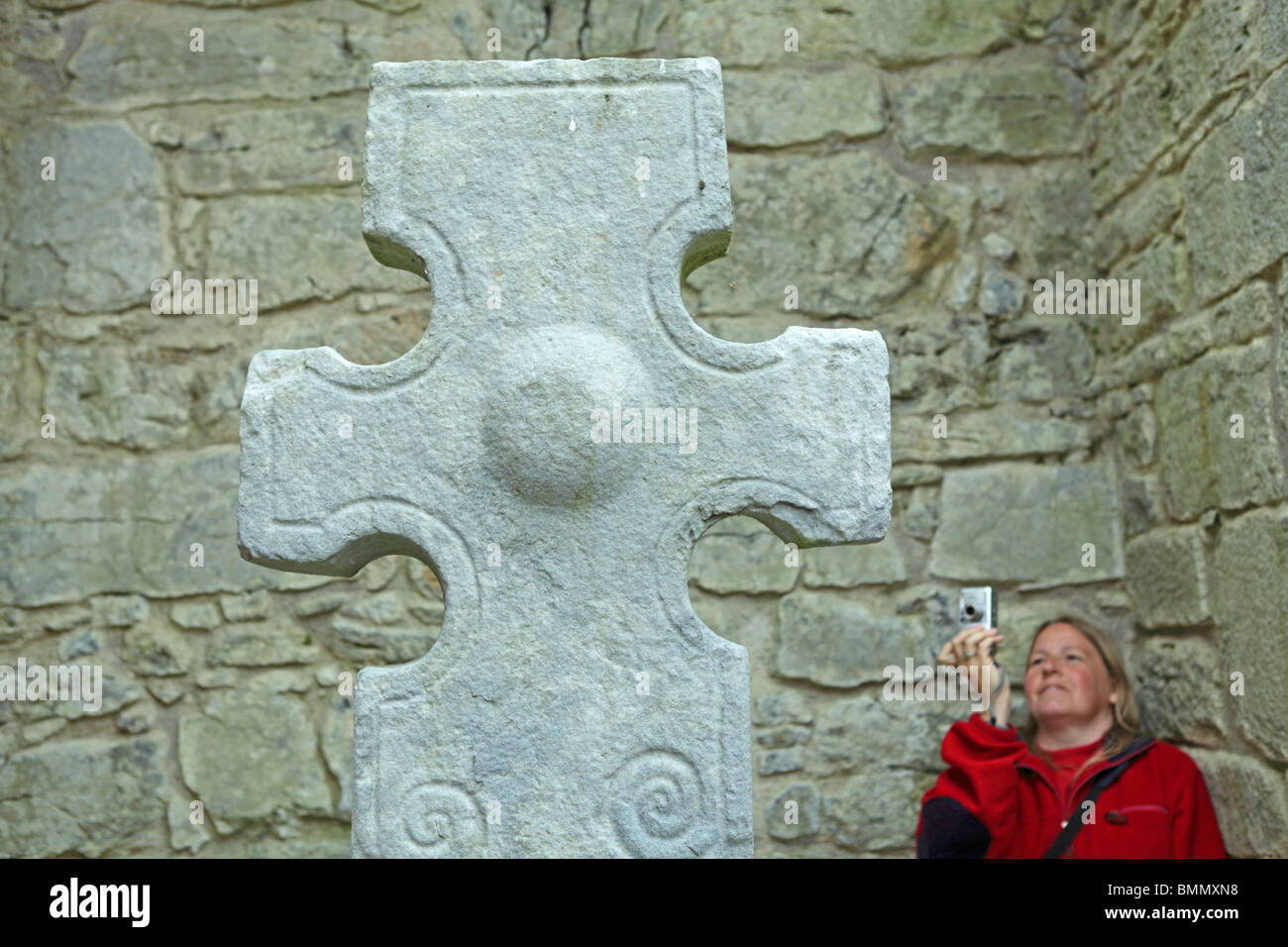 Alta Croce, Kilfenora, Burren, Co. Clare, Repubblica di Irlanda Foto Stock