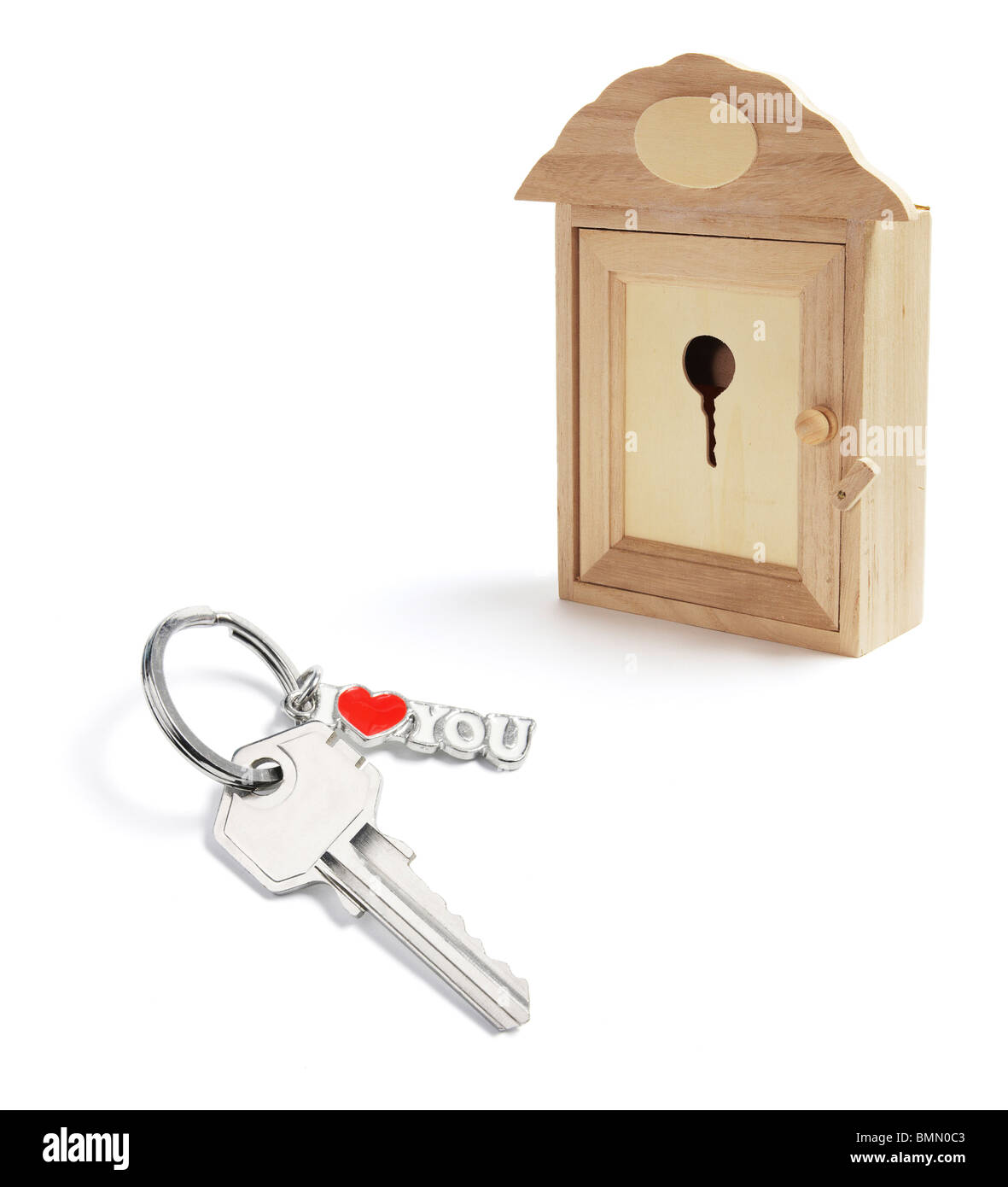 Le chiavi di casa e SCATOLA CHIAVI Foto Stock