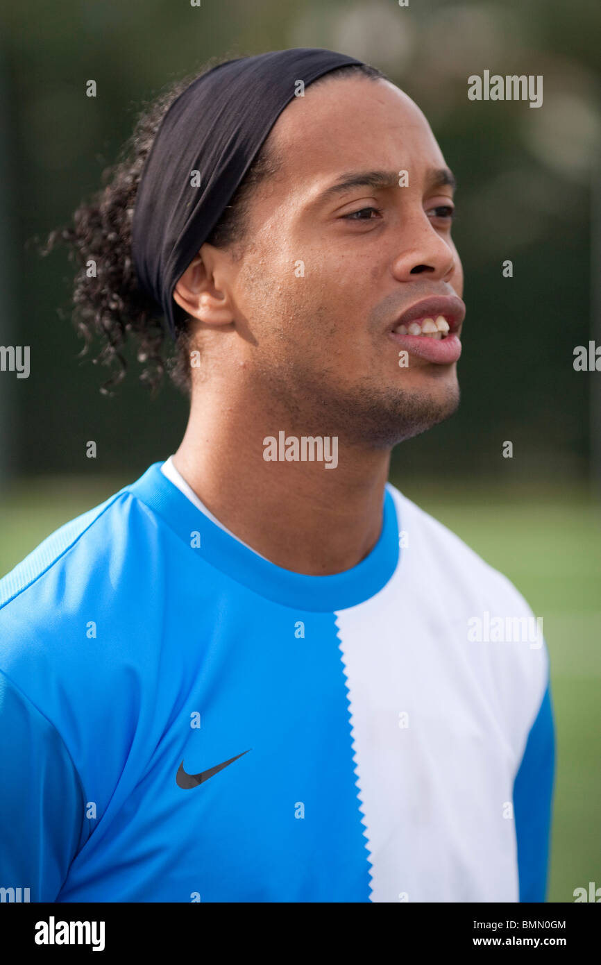 Ronaldinho il calcio brasiliano Star Training Camp Foto Stock