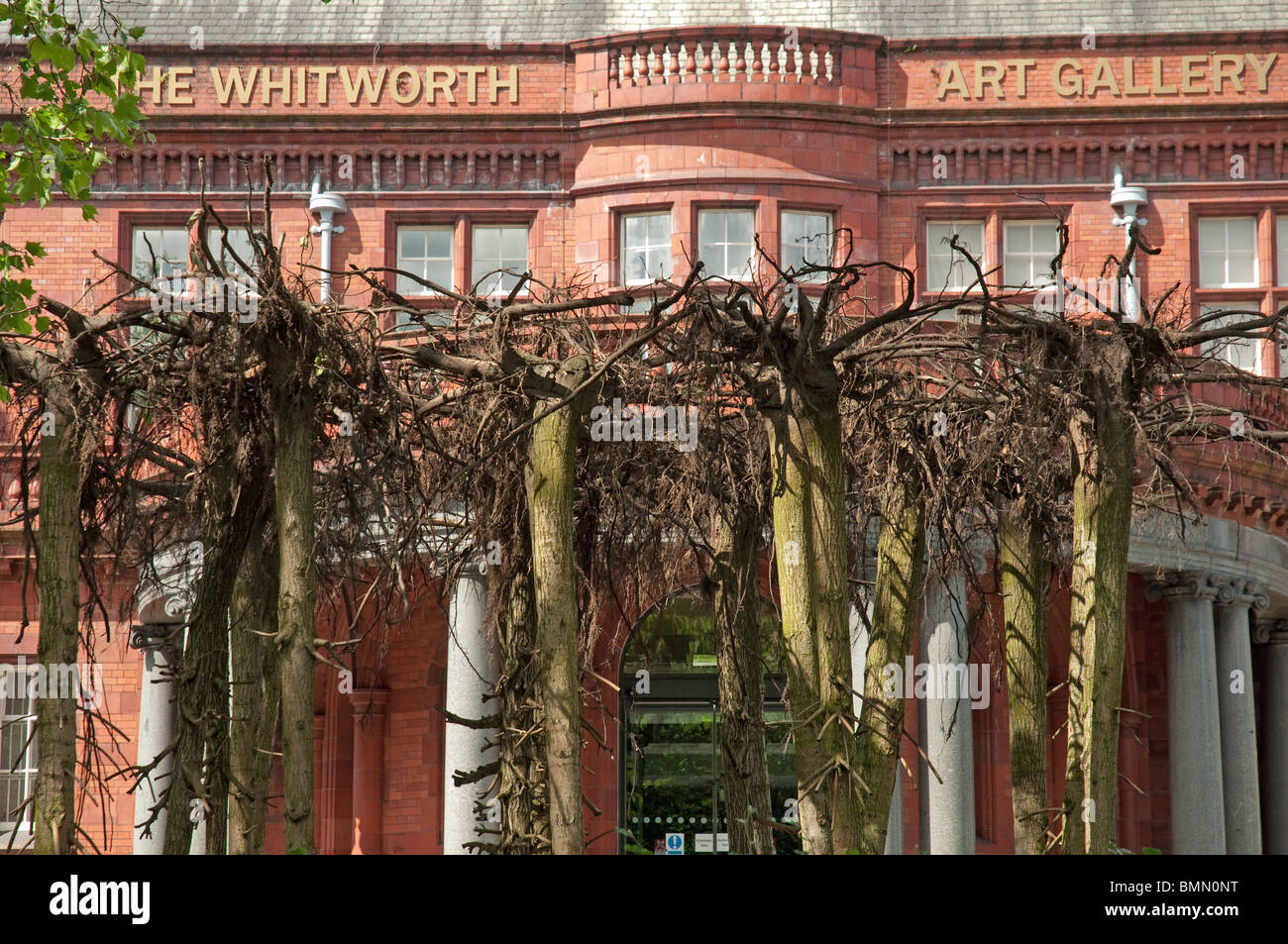 Flailing alberi da Gustav Metzger, sul display esterno La Whitworth Art Gallery,Oxford Road,Manchester. Foto Stock