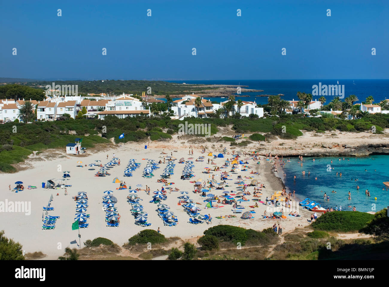 Spiaggia di Cala'n Bosch, Menorca, Baleari, Spagna Foto Stock