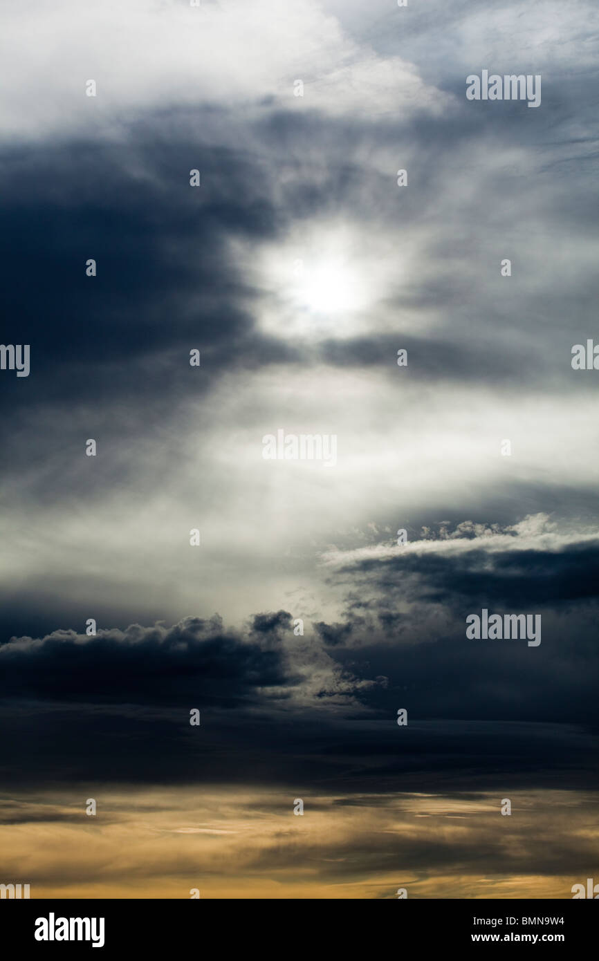 Singolare effetto nuvola su Exmoor, Somerset Foto Stock