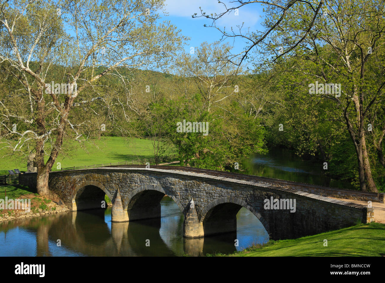 Burnside Bridge, Antietam National Battlefield Sharpsburg, Maryland, Stati Uniti d'America Foto Stock