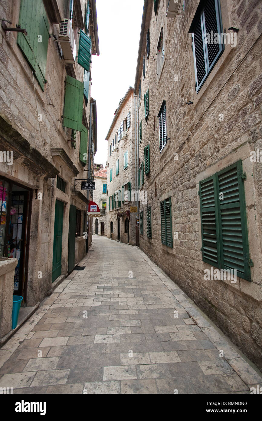 Kotor Montenegro strada urbana Città Vecchia Foto Stock