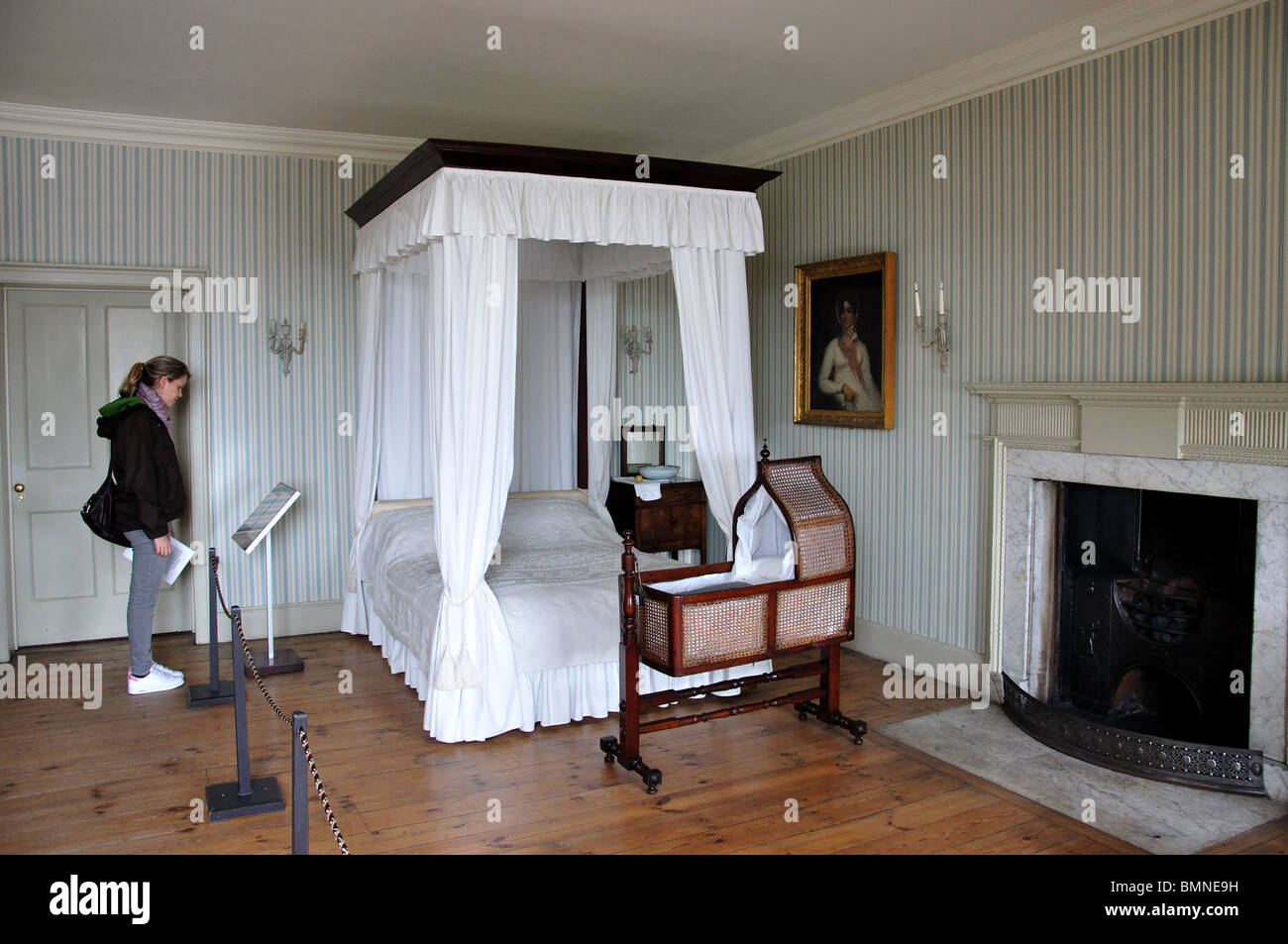 Camera da letto, il Georgian House, Great George Street, Bristol, Inghilterra, Regno Unito Foto Stock