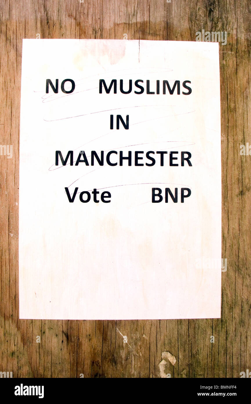 In casa BNP poster a Manchester per il 2010 elezioni generali Foto Stock