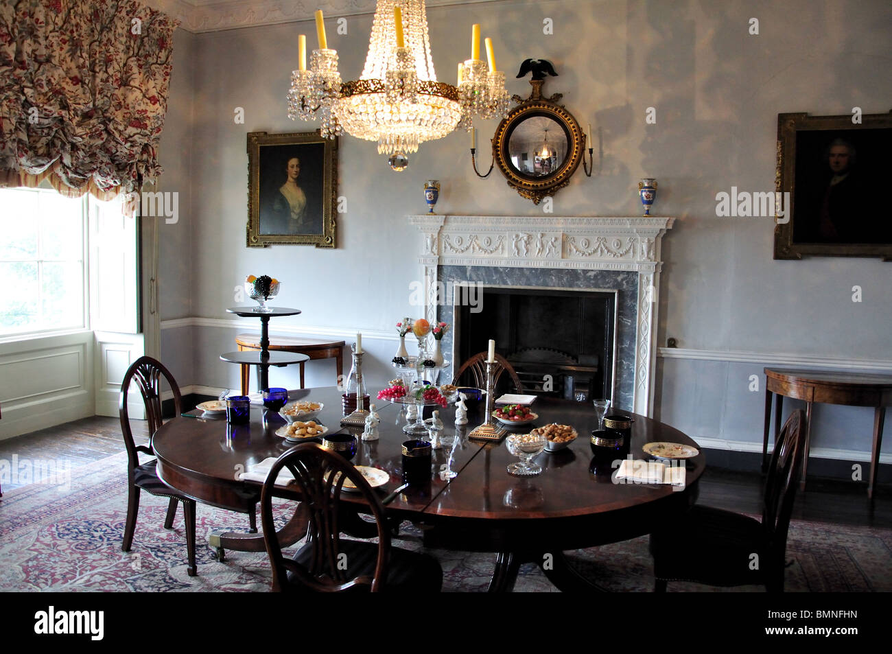 La sala da pranzo, il Georgian House, Great George Street, Bristol, Inghilterra, Regno Unito Foto Stock