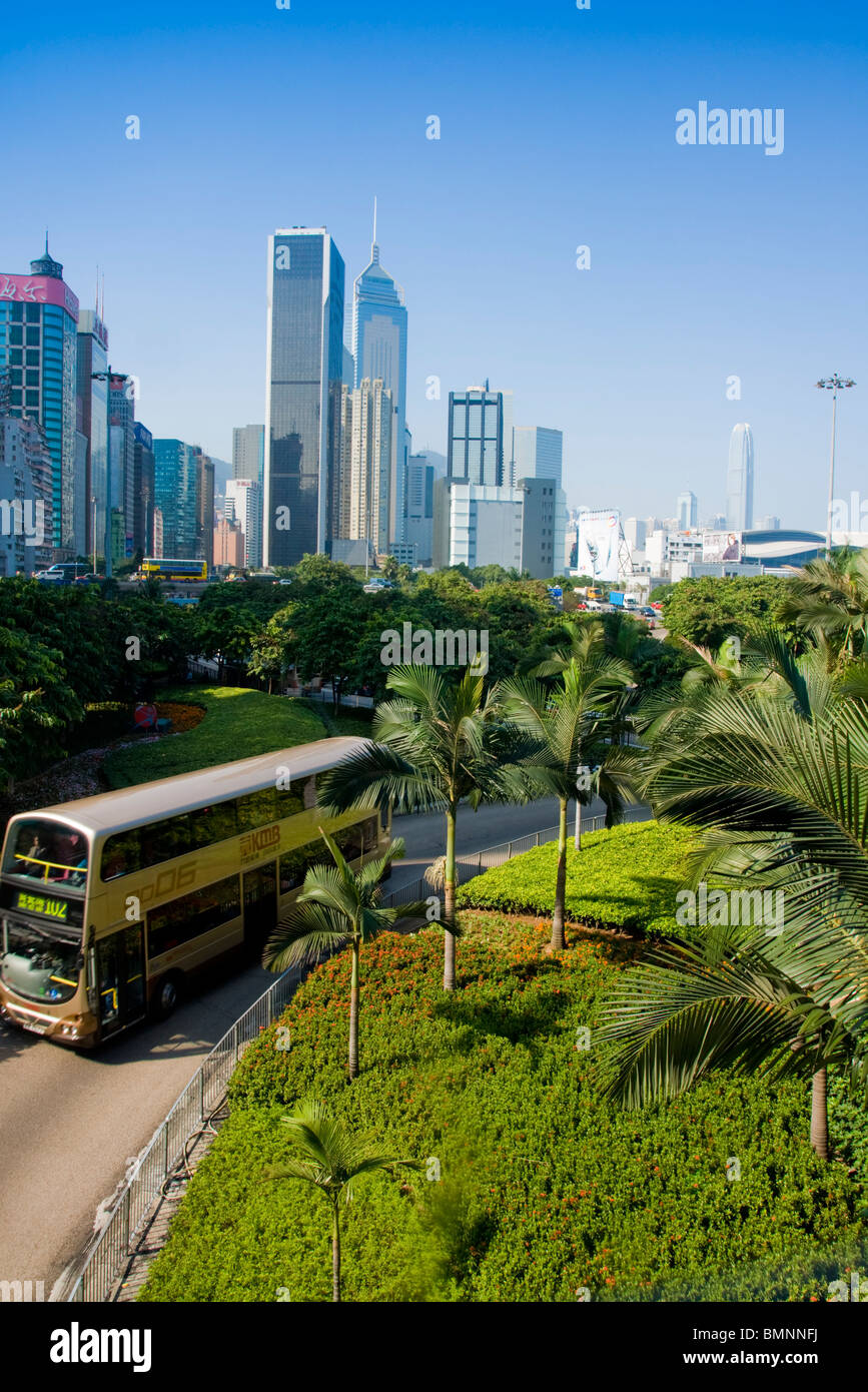 Hong Kong, Central Street scene Foto Stock