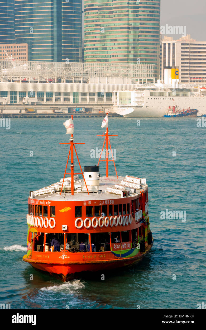 Lo Star Ferry, il Victoria Harbour Foto Stock