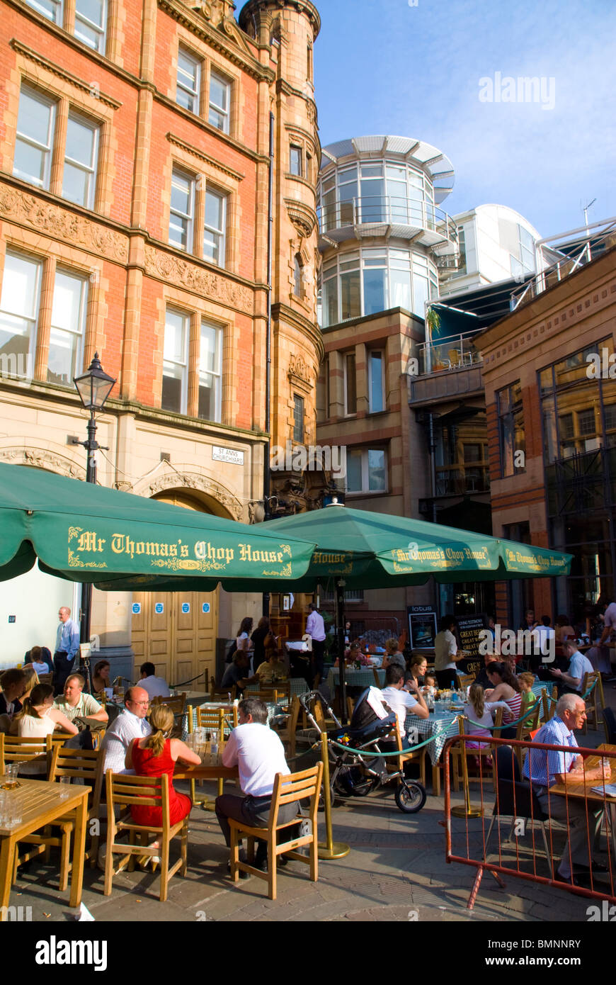 Manchester, Cafe Al Fresco Foto Stock