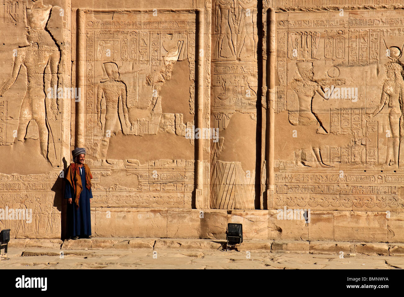 Egitto Edfu parte del tempio interno muro Foto Stock