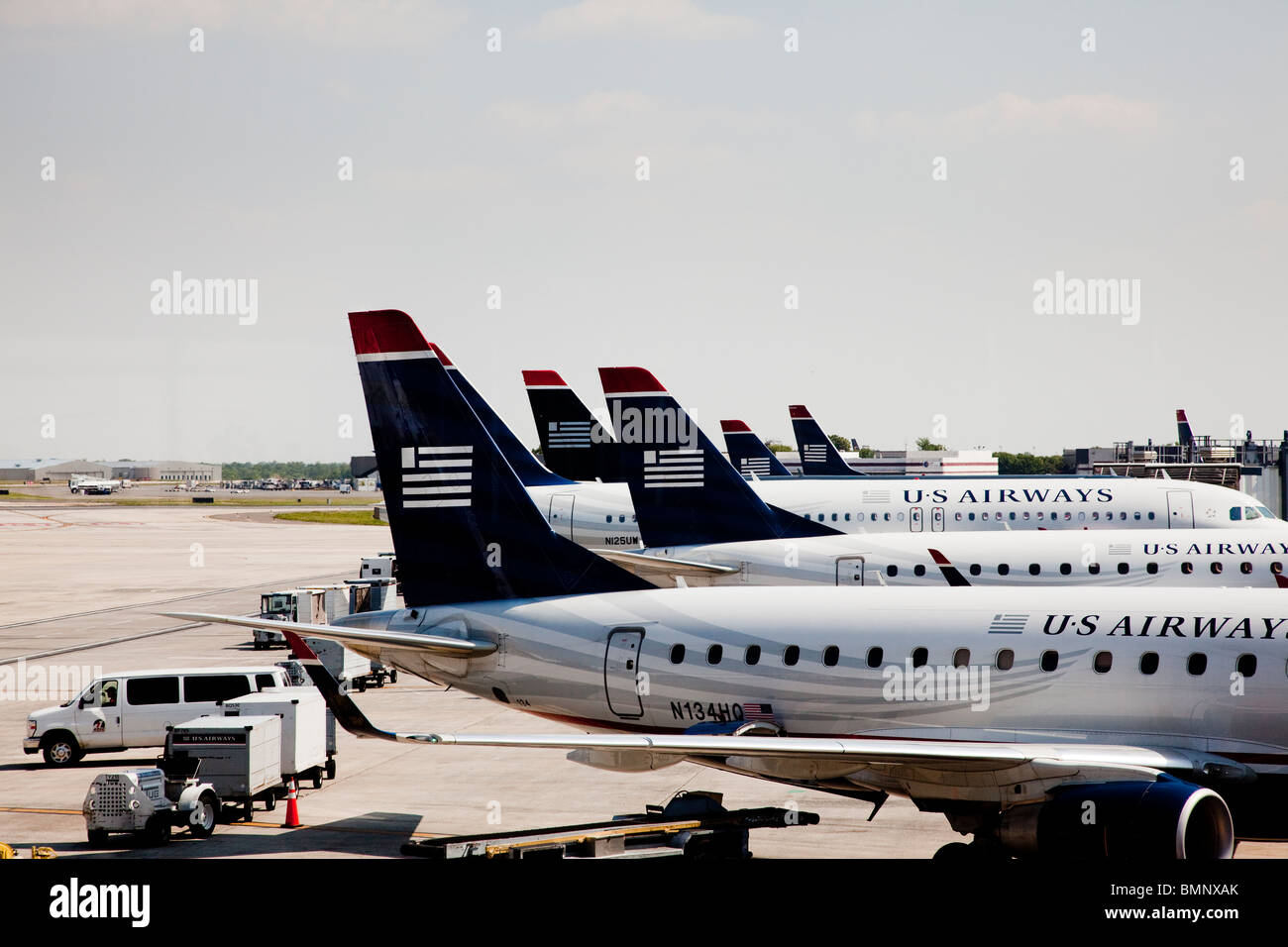 America volo alette di marca US Airways coda del logo Foto Stock