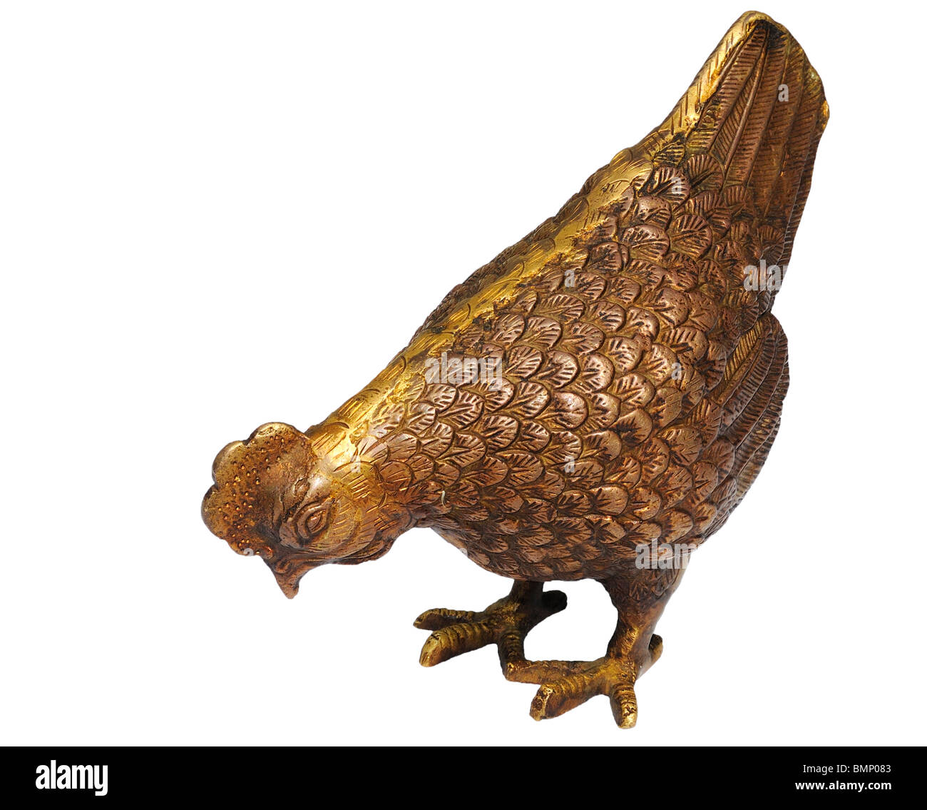 Scultura di metallo di pollo (hen) becchettare Foto Stock