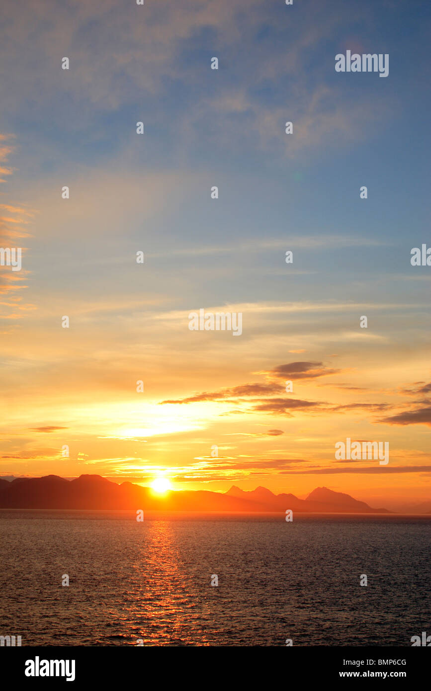 Sunset ; Haines ; Haines Borough ; Alaska ; U.S.A. Stati Uniti d'America Foto Stock