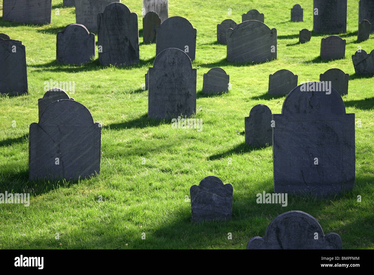 Inizio del xviii secolo cimitero coloniale in concordia, Massachusetts, STATI UNITI D'AMERICA. Foto Stock