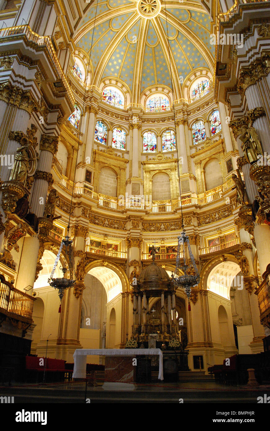Capilla Mayor, Cattedrale di Santa Maria de la Encarnacion, Granada, provincia di Granada, Andalusia, Spagna, Europa occidentale. Foto Stock