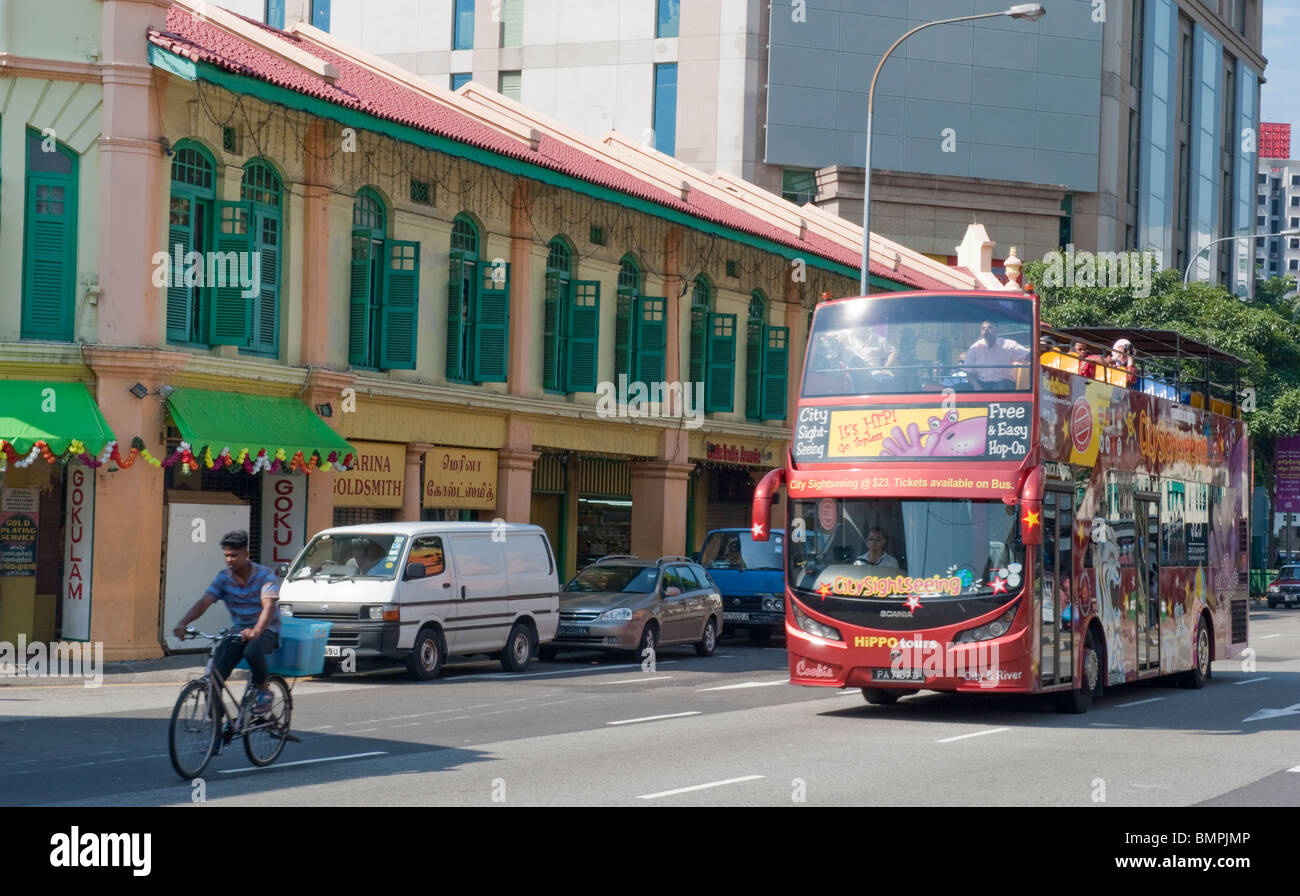 Scena di strada in Little India Foto Stock