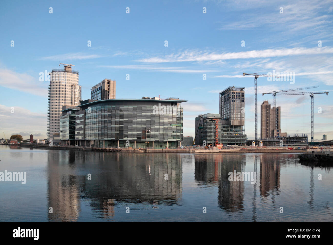 La nuova BBC MediaCity in costruzione a Salford, Manchester. Agosto 2009. Foto Stock