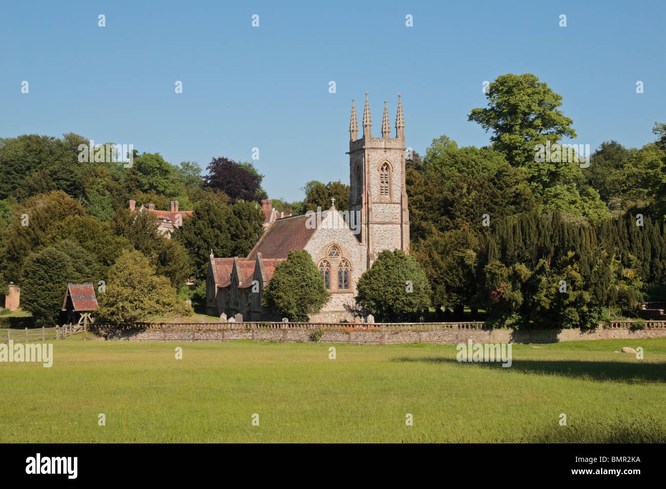 La Chiesa Parrocchiale di San Nicola, Chawton, Hampshire, Regno Unito. (Chawton è stata l'ex casa di Jane Austen. ) Foto Stock