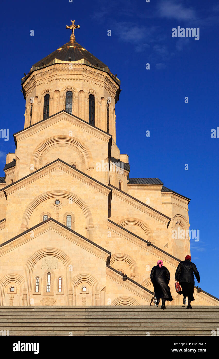 Tbilisi Santa Trinità Cattedrale di Sameba, Georgia Foto Stock