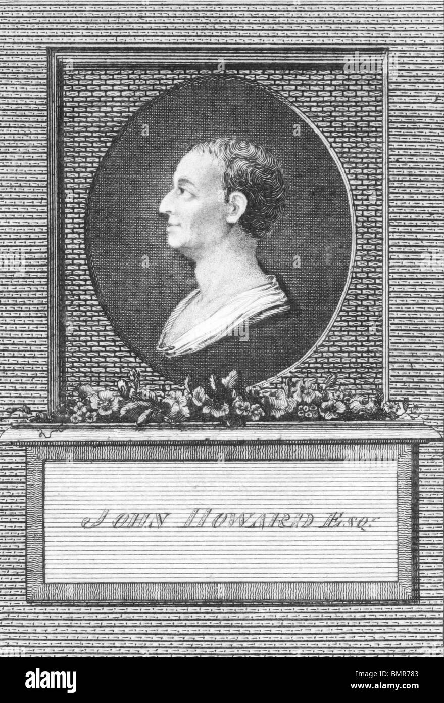 John Howard (1726-1790) su incisione dal 1700s. Filantropo e prima prigione inglese riformatore. Foto Stock