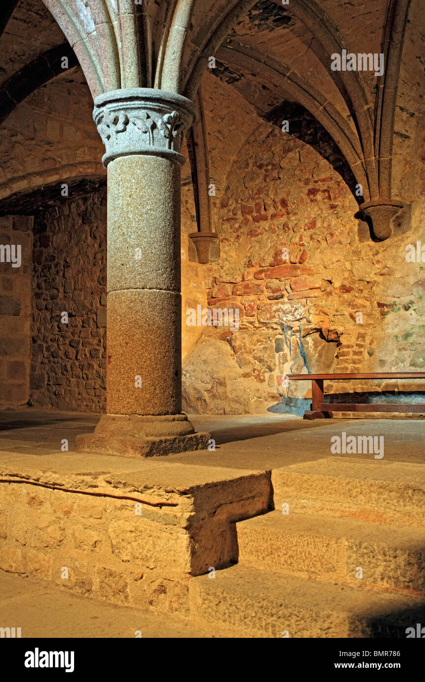 Abbazia di Mont Saint Michel, Manche department, Bassa Normandia, Francia Foto Stock