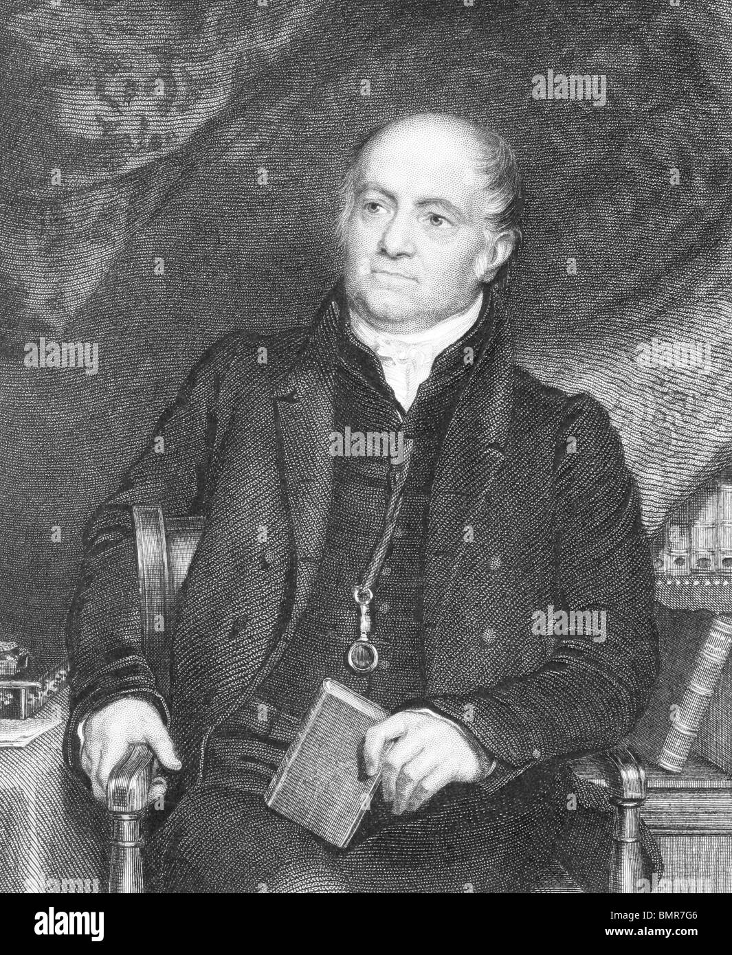 Olinthus Gregory (1774-1841) su incisione dal 1800s. Matematico inglese, autore ed editor. Foto Stock