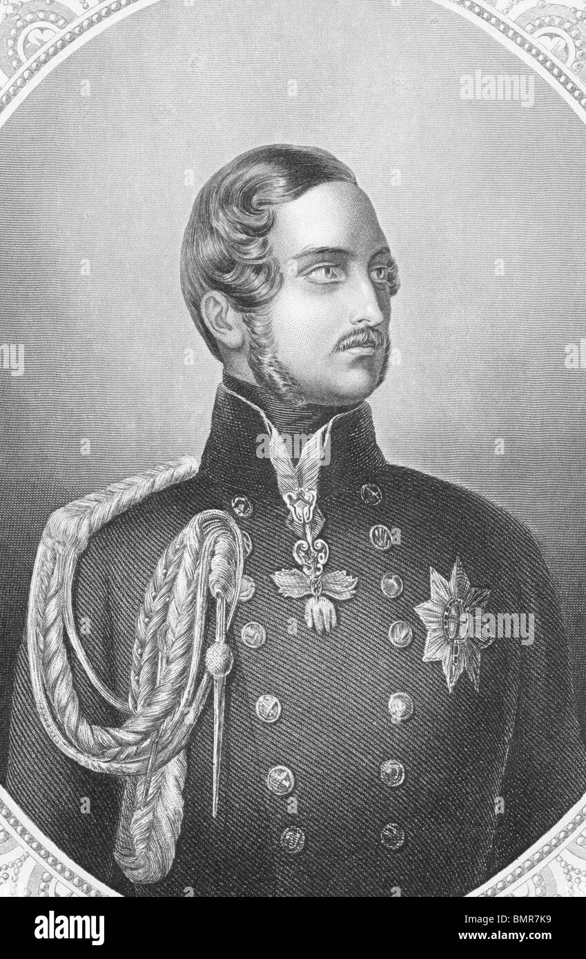 Prince Albert su incisione dal 1800s. Il marito della Regina Victoria. Foto Stock