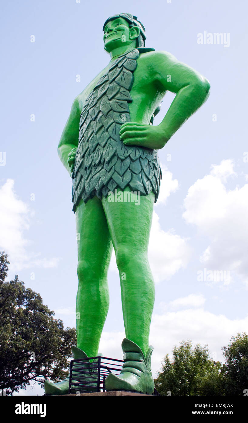 Jolly Green Giant benvenuto alla statua di Blue Earth Minnesota Foto Stock
